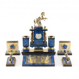 Настольный прибор &amp;quot;Конь с попоной&amp;quot; лазурит