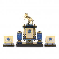 Настольный прибор &amp;quot;Конь с попоной&amp;quot; лазурит