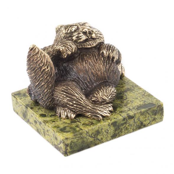 Статуэтка из бронзы и змеевика &amp;quot;Кот лежит&amp;quot; 119833