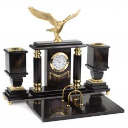 Письменный прибор &amp;quot;Орел&amp;quot; камень офиокальцит