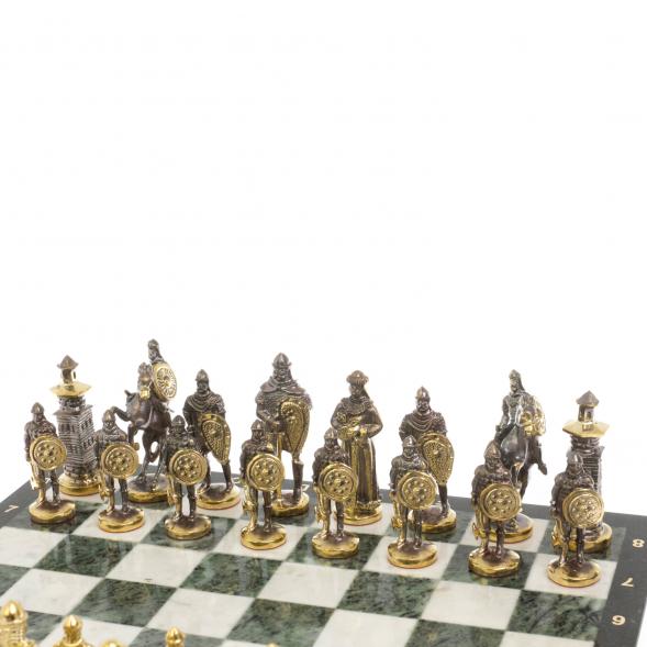 Шахматы &amp;quot;Богатыри&amp;quot; 40х40 см из мрамора и змеевика 129643