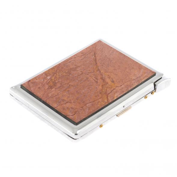 Портсигар на 10 сигарет с зажигалкой камень яшма 124500