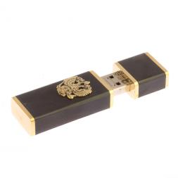 Флешка из черного обсидиана &amp;quot;Герб РФ&amp;quot; на 16 гб