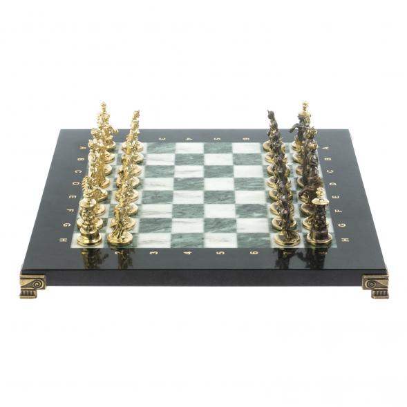 Шахматы &amp;quot;Турецкие&amp;quot; из бронзы змеевика и мрамора 32х32 см 128079
