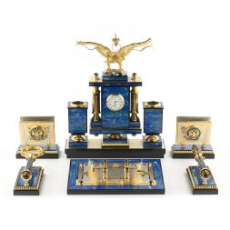 Настольный набор &amp;quot;Двуглавый орел&amp;quot; из лазурита
