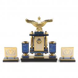 Настольный набор &amp;quot;Двуглавый орел&amp;quot; из лазурита