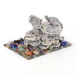 Сувенир "Черепаха с драконом" из мрамолита
