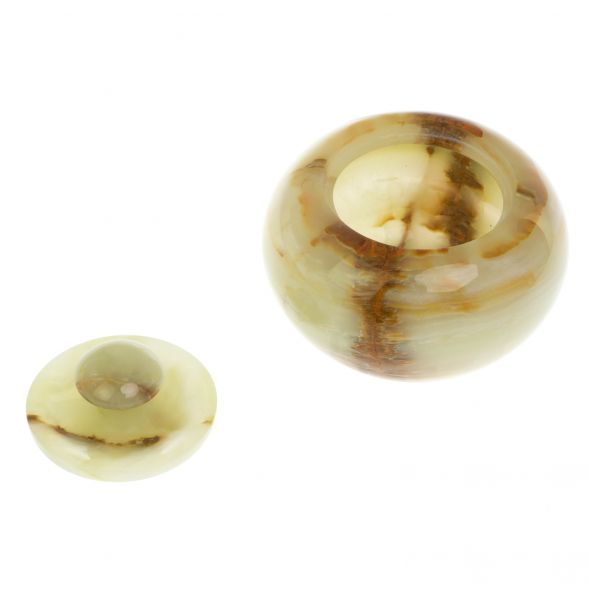 Шкатулка-яблоко из оникса 12х12х10,5 см (5) 128994