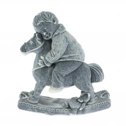 Сувенир из мрамолита "Мальчик на лошадке" большой