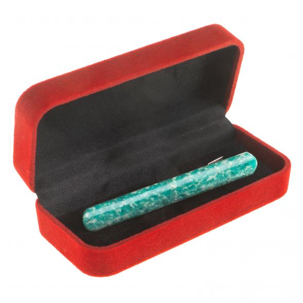 Зажим для галстука с камнем амазонит 123823