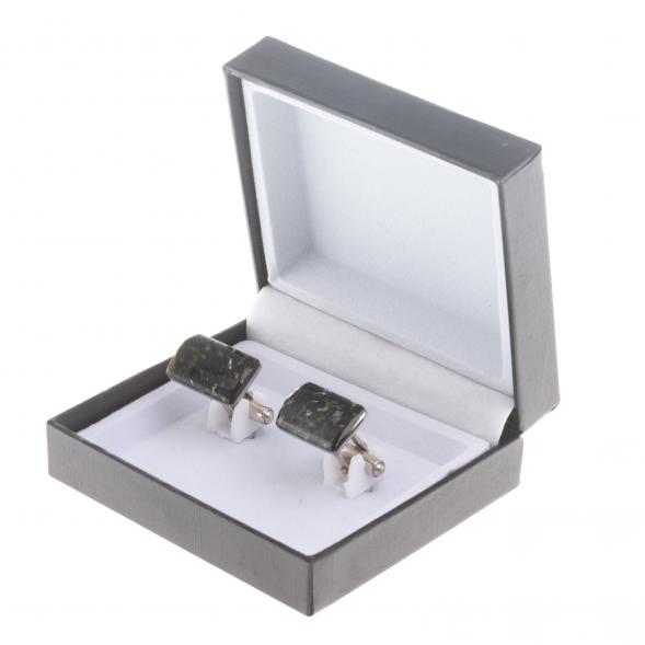 Запонки камень мусковит прямоугольные 124414