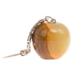 Брелок &amp;quot;Яблоко&amp;quot; из зелено-коричневого оникса