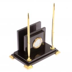 Визитница из долерита с часами "Визир"