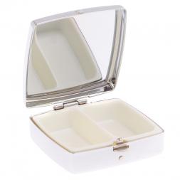 Таблетница на 2 отсека камень змеиная яшма цвет серебро