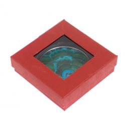 Зеркальце круглое из малахита с хризоколлой цвет серебро