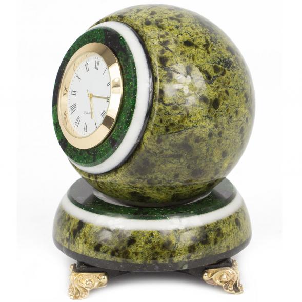 Часы Шар Антистресс из змеевика 10 см 117903