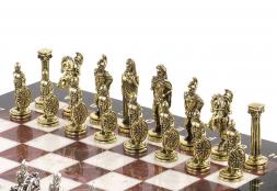 Шахматы подарочные &amp;quot;Александр Македонский&amp;quot; доска 36х36 см лемезит мрамор