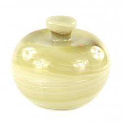 Круглая шкатулка &amp;quot;Яблоко&amp;quot; камень оникс 10,3х10,3х9 см (4)