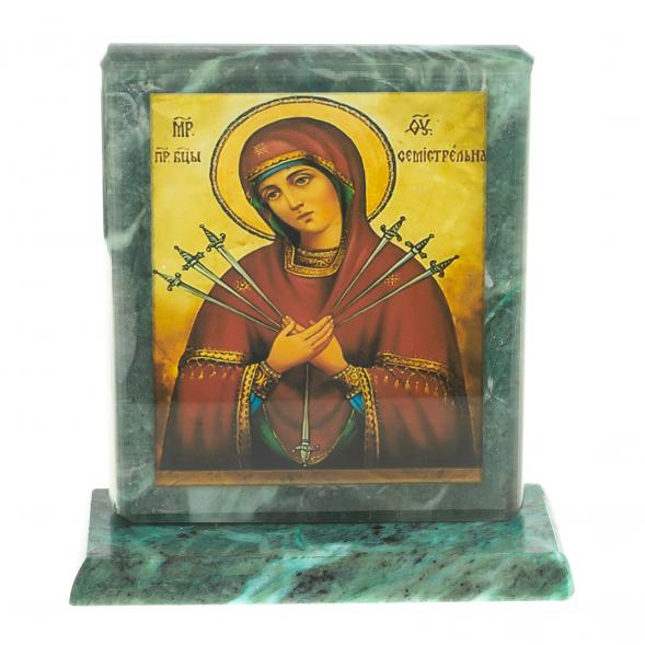 Икона настольная &amp;quot;Семистрельная&amp;quot; камень змеевик 11,5х4,5х12 см 123193