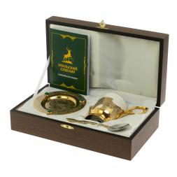 Кофейная пара &amp;quot;Малахитовая&amp;quot; фарфор 170 мл Златоуст