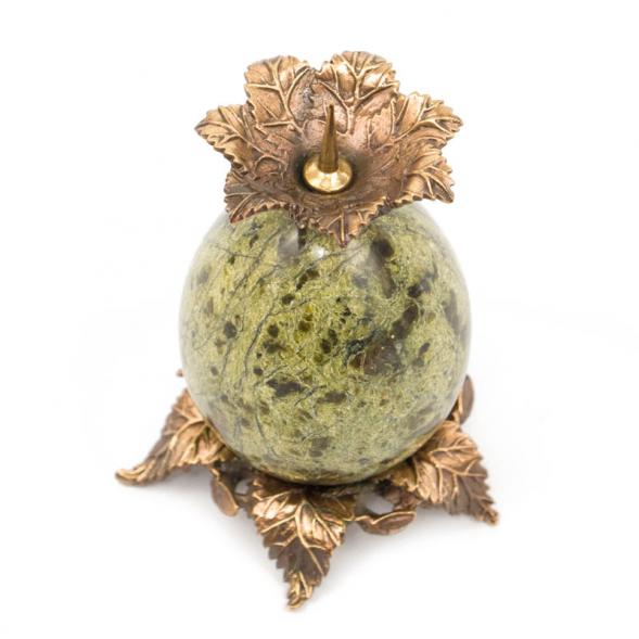Подсвечник на яйце из змеевика и бронзы 116484
