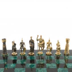 Настольные шахматы &amp;quot;Римские&amp;quot; бронза шабровский змеевик 40х40 см