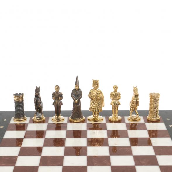 Шахматы из бронзы &amp;quot;Камелот&amp;quot; мрамор лемезит 40х40 см 126904