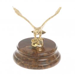 Бронзовая статуэтка &amp;quot;Орёл&amp;quot; на яшме 11,5х11,5х13 см