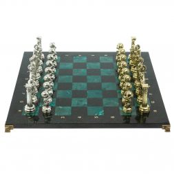 Шахматы "Атлас" доска 44х44 см из змеевика