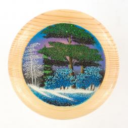 Тарелка декоративная "Зима" 15 см каменная крошка