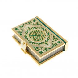 Коран на арабском языке карманный Златоуст зеленая эмаль