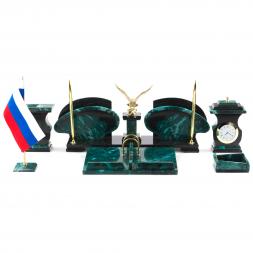 Настольный набор "Орел" змеевик