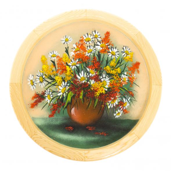 Тарелка декоративная &amp;quot;Полевые цветы&amp;quot; 40 см желтый фон 122381