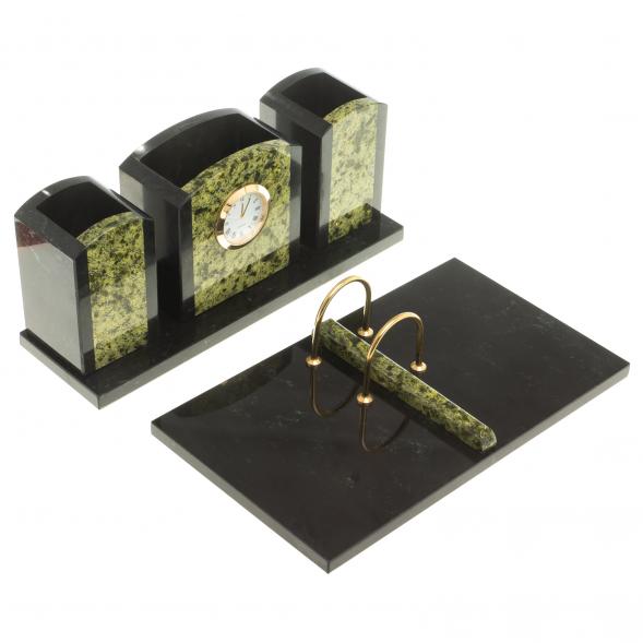 Настольный набор из змеевика &amp;quot;Канцелярский&amp;quot; 124001