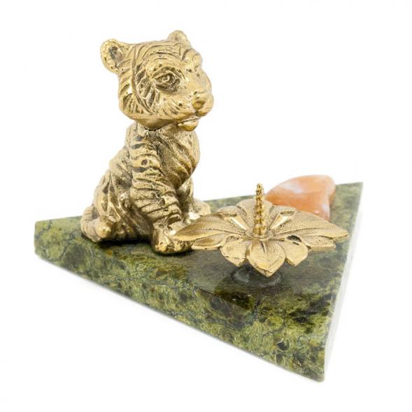 Подсвечник &amp;quot;Тигрена&amp;quot; бронза змеевик 116167