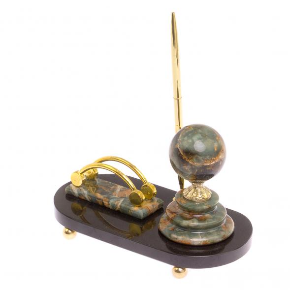 Мини-набор &amp;quot;Шар&amp;quot; с часами из офиокальцита 125079