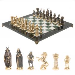 Шахматы из бронзы &amp;quot;Викинги&amp;quot; мрамор змеевик