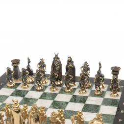 Шахматы из бронзы &amp;quot;Викинги&amp;quot; мрамор змеевик