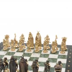 Шахматы из бронзы &amp;quot;Викинги&amp;quot; мрамор змеевик