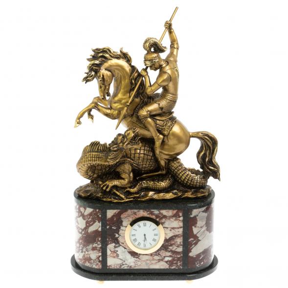 Часы каминные &amp;quot;Георгий Победоносец&amp;quot; из креноида 129420