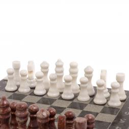 Шахматы с гравировкой &amp;quot;Турнирные&amp;quot; доска 36х36 см лемезит белый мрамор