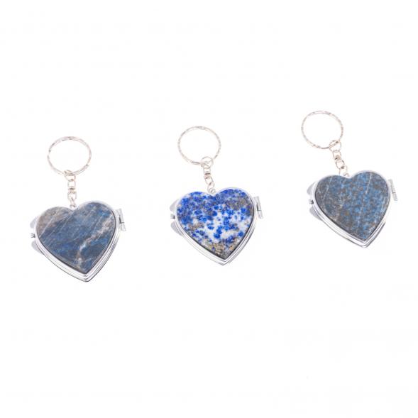 Складное зеркало брелок из афганского лазурита &amp;quot;Сердце&amp;quot; 126608