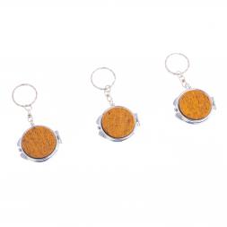 Складное зеркало брелок из змеиной яшмы круглое