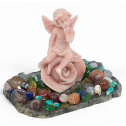 Сувенир &amp;quot;Ангел на розе&amp;quot; из мрамолита