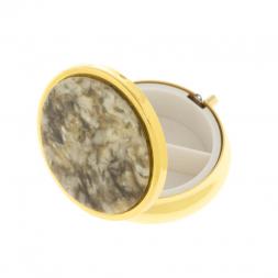 Таблетница на 3 отсека камень жельбертит цвет золото