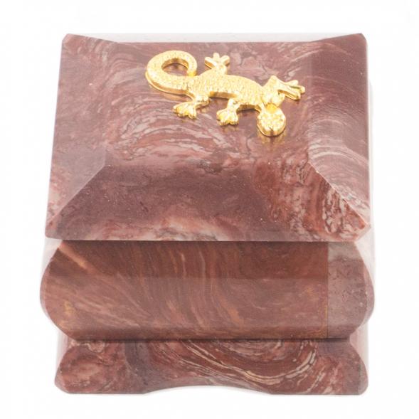 Шкатулка лемезит с ящерицей 7х7х6 см 120018