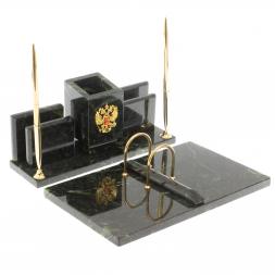 Письменный набор "Менеджер" шабровский змеевик с гербом РФ