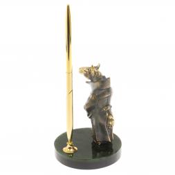 Подставка под ручку &amp;quot;Конь в пальто&amp;quot; камень нефрит