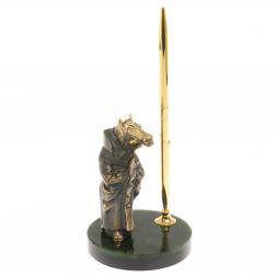 Подставка под ручку &amp;quot;Конь в пальто&amp;quot; камень нефрит