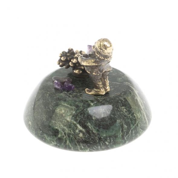 Статуэтка из бронзы на подставке из змеевика  &amp;quot;Гномик&amp;quot; 116169